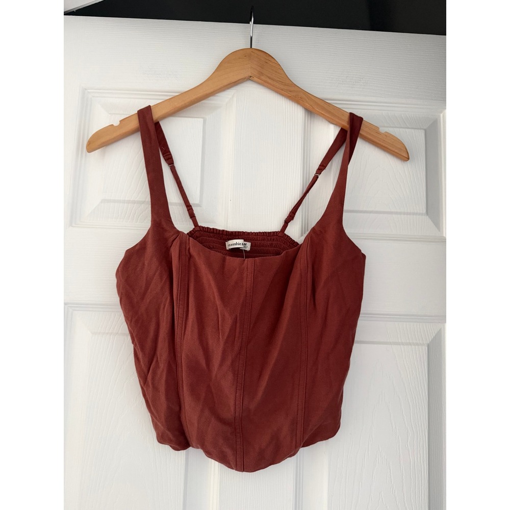 Abercrombie Corset Crop Top Burnt Orange Boho Festival